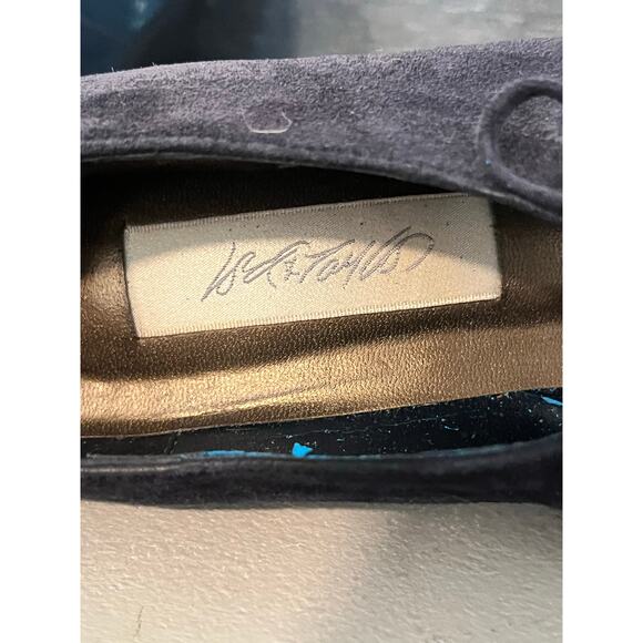 Lord & Taylor Navy Suede Lace-Up Cutout Kitten Heels Olivette 7M Retro - Picture 10 of 13